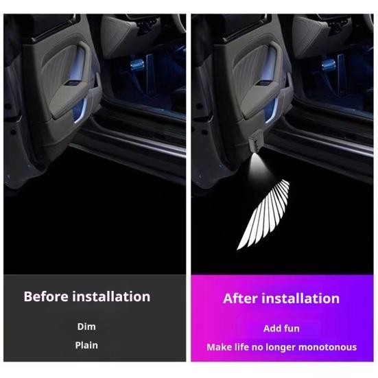 

Светодиодный дверной проектор Yousheng с интеллектуальным инфракрасным датчиком, простая установка, питание от батареи, аксессуары для автомобильных дверных фонарей 1 Pair