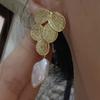 Lanyun Design, Natural Freshwater Pearl Keshi Petal Earrings, High-end French Stud Earrings, Female Silver Needle Grape Leaf