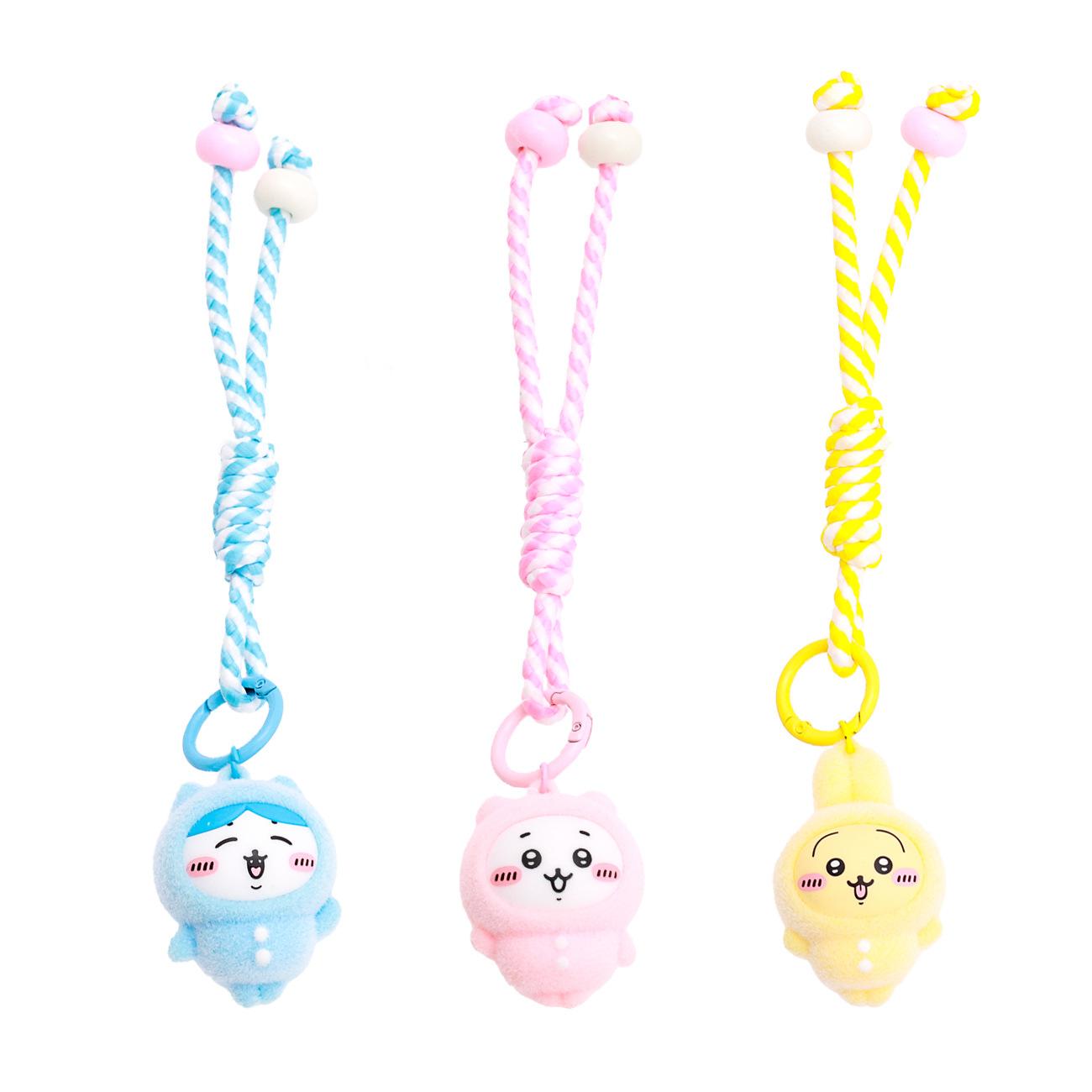 

Cute Flocked Chiikawa Key Chain Pendant Hachiware Usagi Doll School Bag Key Chain Pendant Toy Child Gifts
