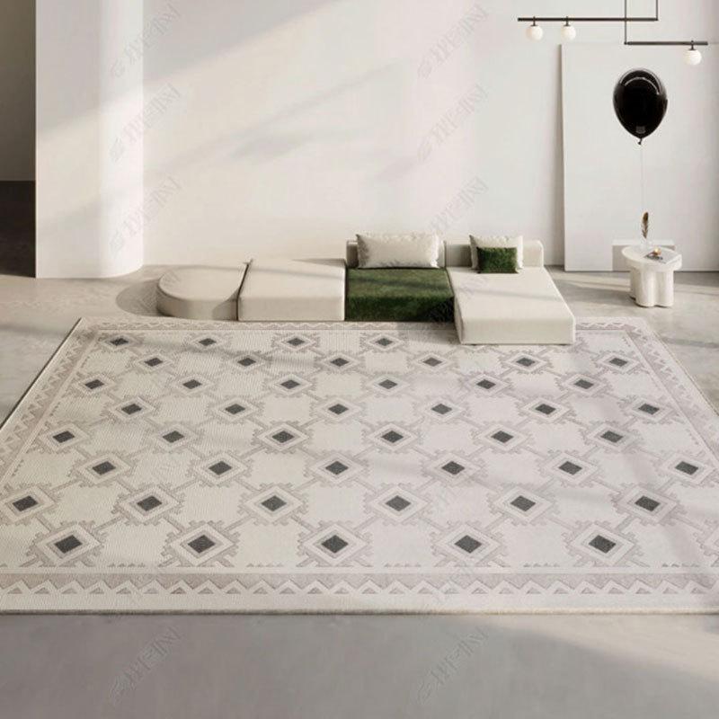 French Plaid Non-Slip, Dirt-Resistant, Water-Absorbent Carpet for Living Room, Coffee Table, Entrance, and Bedroom