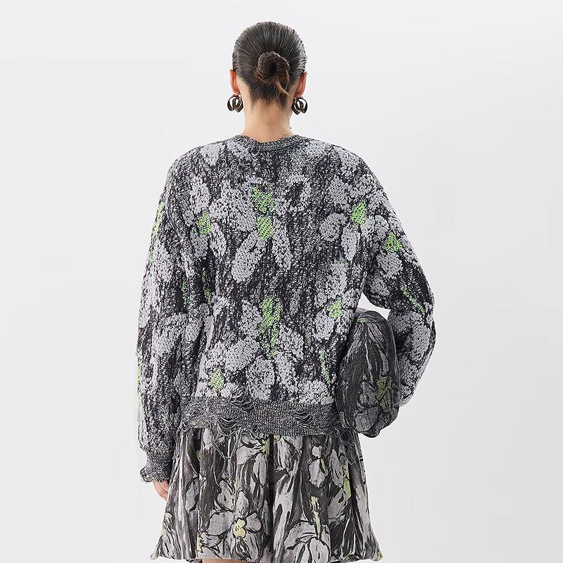 JNBY 2025 Spring Crew Neck Cardigan Knit Sweater