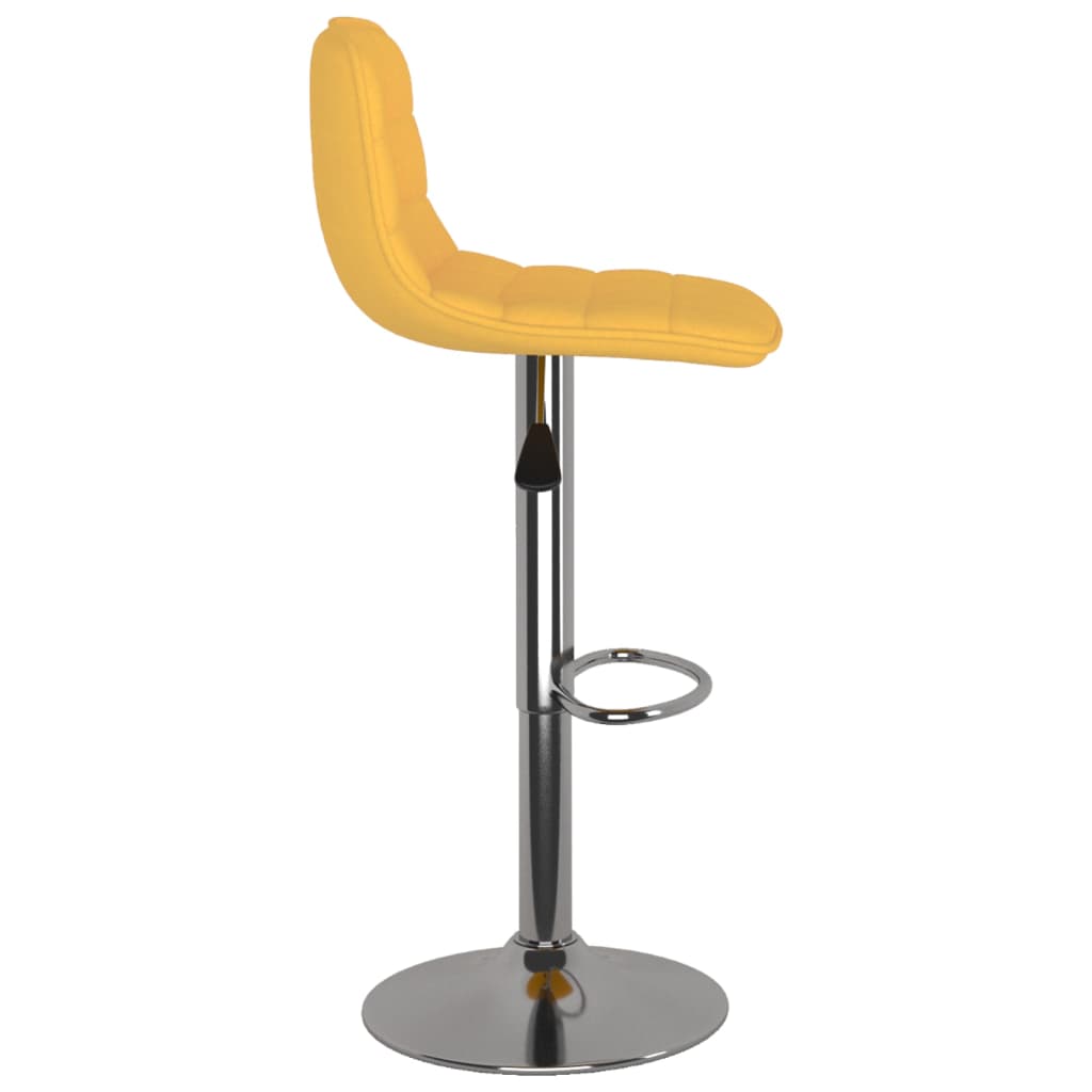 Bar Stool 2 Pcs Yellow Fabric