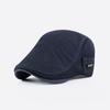 Korean Style Men Beret Hat British Style Forward Peaked Cap Adjustable Mesh Flat Cap  Summer
