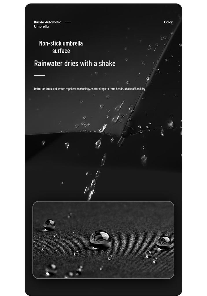 Windproof Buckle Umbrella: Automatic Sun & Rain Protection for Men & Women, Compact Folding Design