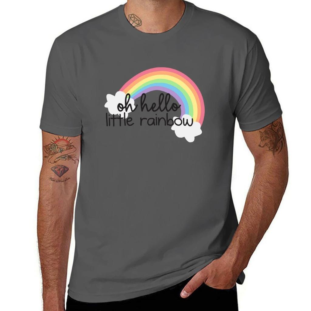 oh hello little rainbow TShirt cotton t shirts high quality cotton t shirts man 100 TShirt
