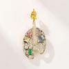Bo Xin Yun Zirconia Color Palette Brooch - Creative Art Gift Pin & Clothing Accessory Corsage.