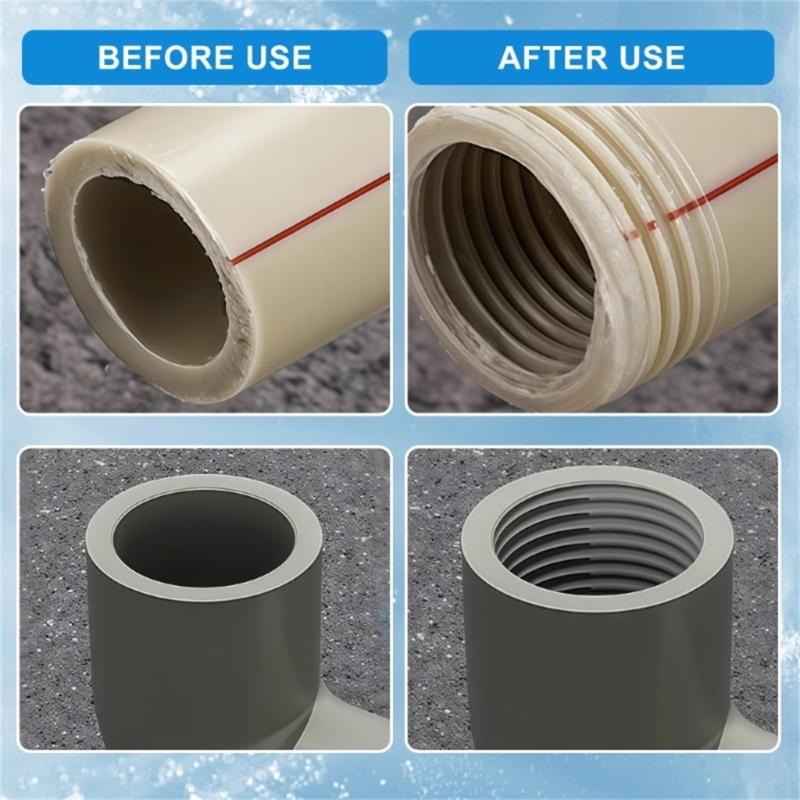 Pipe Thread Cutting Tool,Pipe Threading Tool for Internal & External PVC Plastic Pipe 1/2" 3/4" Pipe Threader