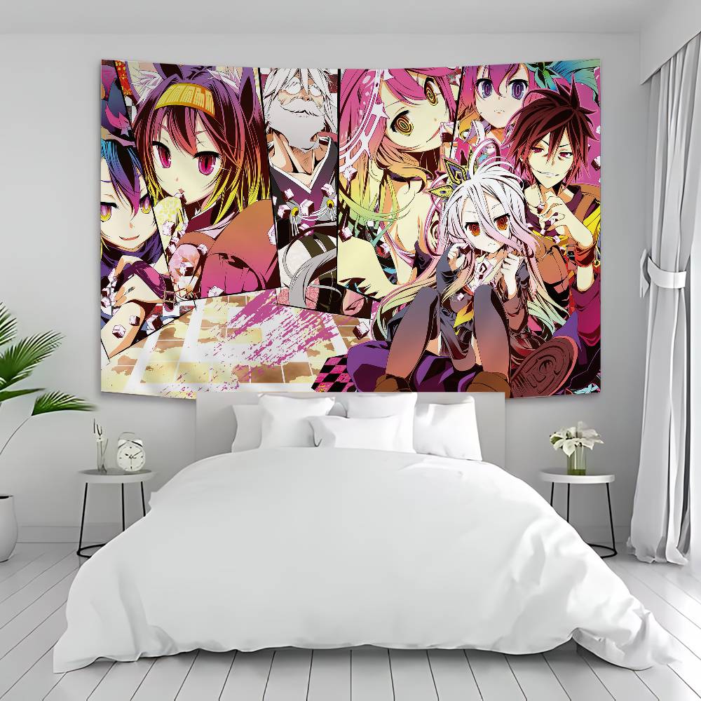 Game No Game No Life Anime Tapestry Hippie Flower Wall Carpets Dorm Decor Cheap Hippie Wall Hanging
