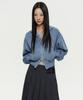 Musinsa Standard Woman Women'S Pigment Volume Crop Hooded Sweat Zip-Up [Blue Grey]