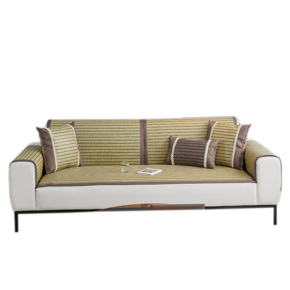 Summer Sofa Cushion Summer Mat Cool Pad Summer Rattan Mat Ice Silk Living Room Non-Slip Universal Fabric Leather Cushion Simple Modern