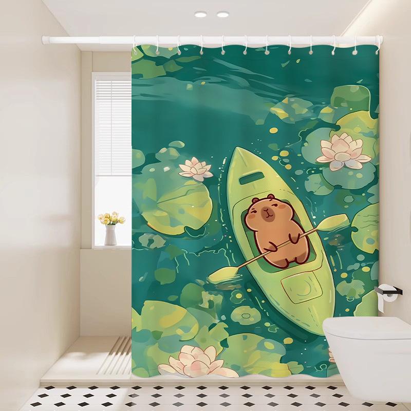 Badezimmer Duschvorhang, Badezimmer Wasserdichtes Verdicktes Tuch, Ohne Stanzen, Schimmelresistent Duschabtrennung Duschvorhang