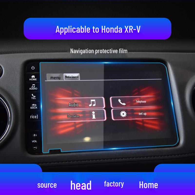 Honda Everus VE-1/XRV/HR-V Navigation Tempered Film & Anti-Scratch Blue Light Center Console Protective Sticker.
