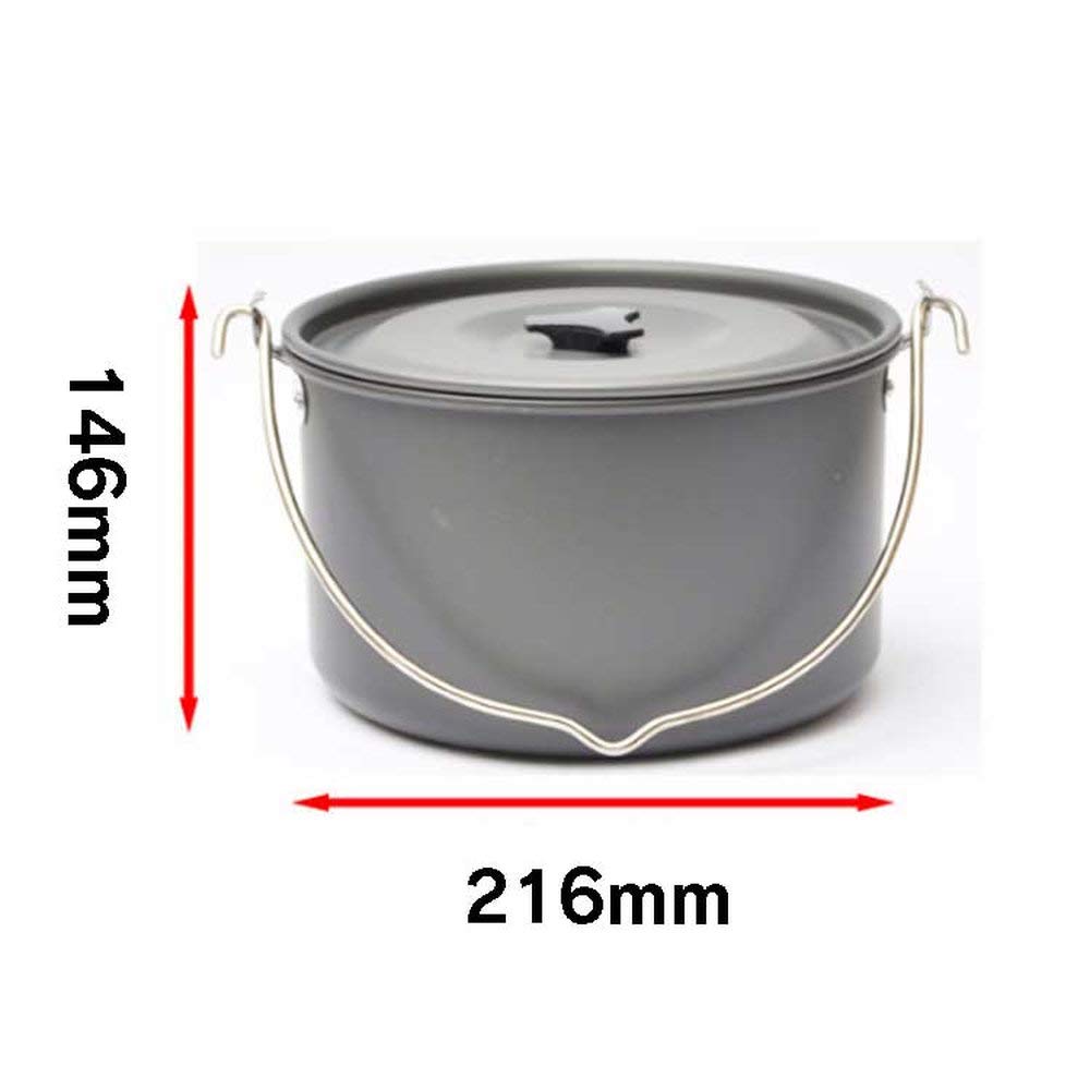 Sunny Camping Aluminum Hanging Outdoor Made of Includes Storage Net Good Heat Hanging 4L Large For Families of Includes Lid Pot, Cooker, Pot,