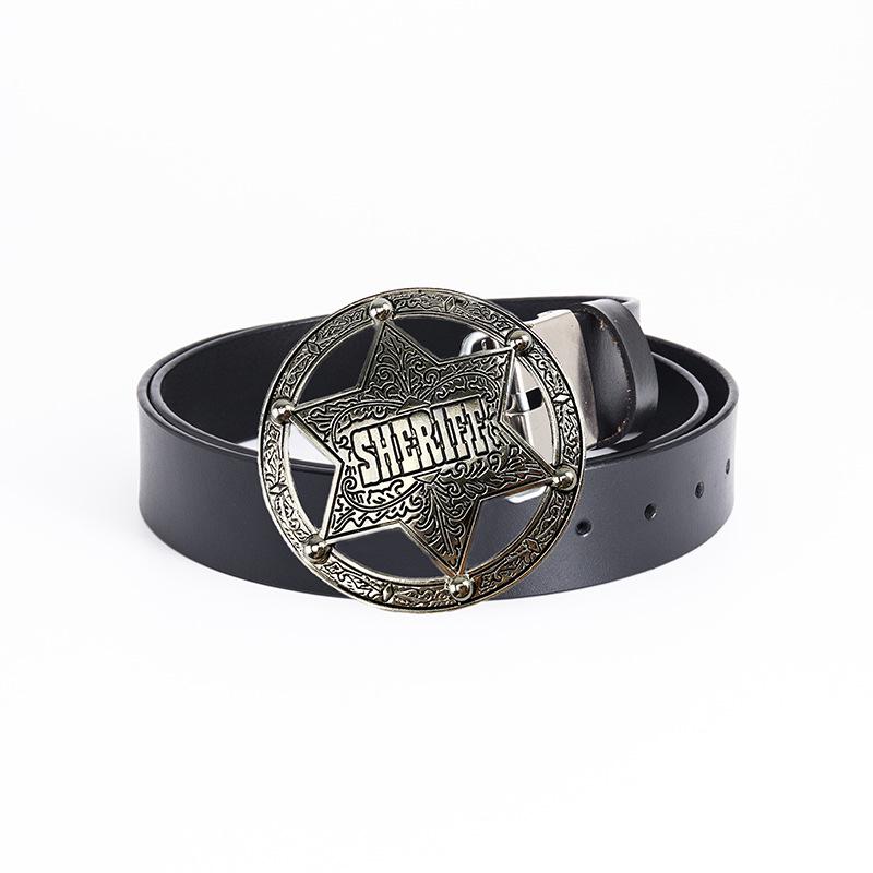 Herren Retro Leder Sheriff Gürtel - Europäisches & Amerikanisches Modeaccessoire