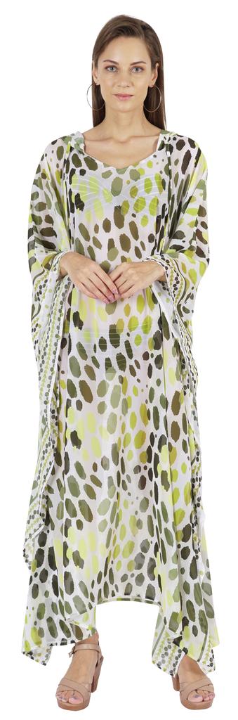 Moomaya Hooded Caftan For Women's Long Printed Bikini Cover Up Summer Turkish