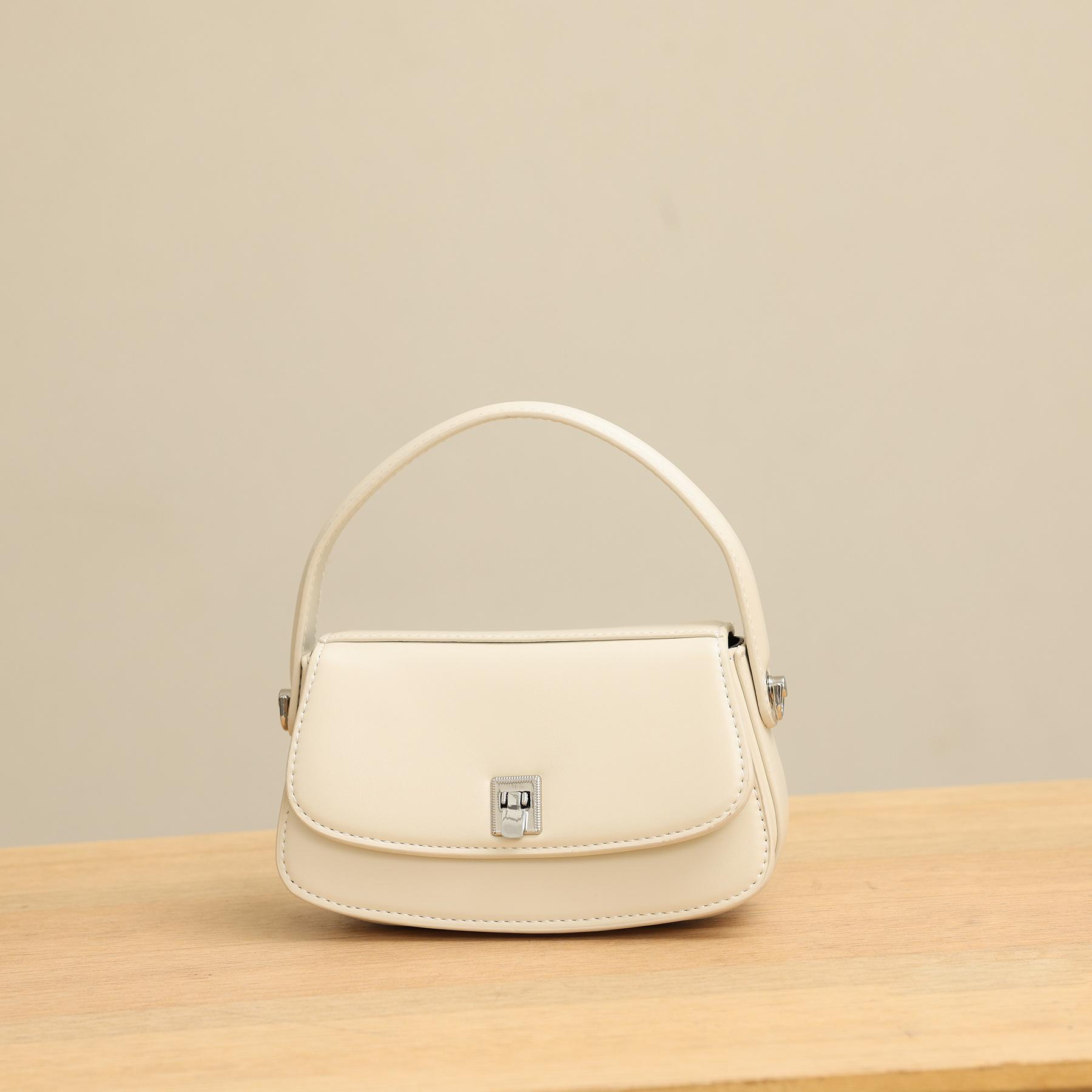 2024 Summer New High-End Niche Design Handbag, Shoulder Bag, Crossbody Saddle Bag, Fashionable Versatile Small Bag бежевый