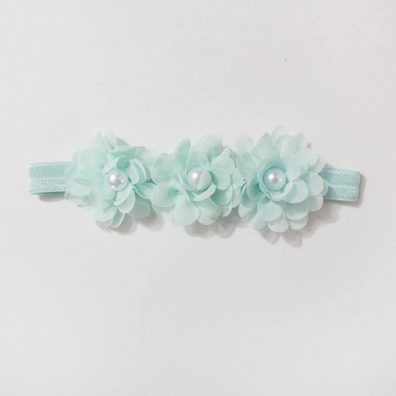 New baby elastic headband, cute chiffon bead flower children's jewelry, four seasons thin baby hair accessories