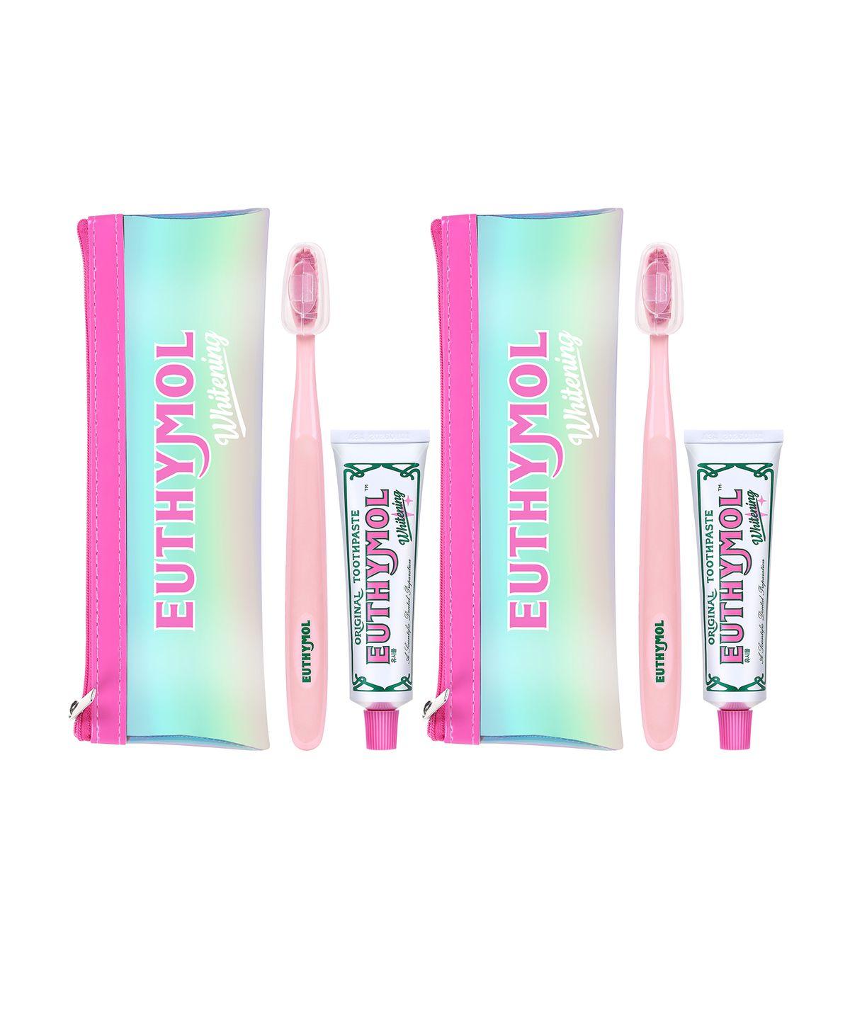 Whitening Travel Set (40g Toothpaste + 1 Toothbrush + Pouch) x 2
