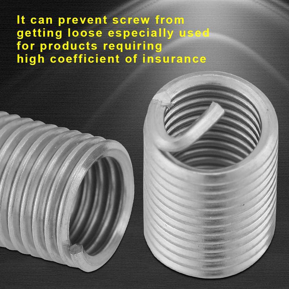 50 szt. stal nierdzewna SS304 spiralny drut śrubowy gwintowany wkładki M6 x 1,0 x 2,5 D długość