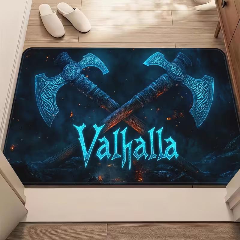 Retro Cool Battle Axe Welcome Pad From Ancient Mysterious Totem Axe Entrance Door Pad Home Decoration Esports Enthusiasts
