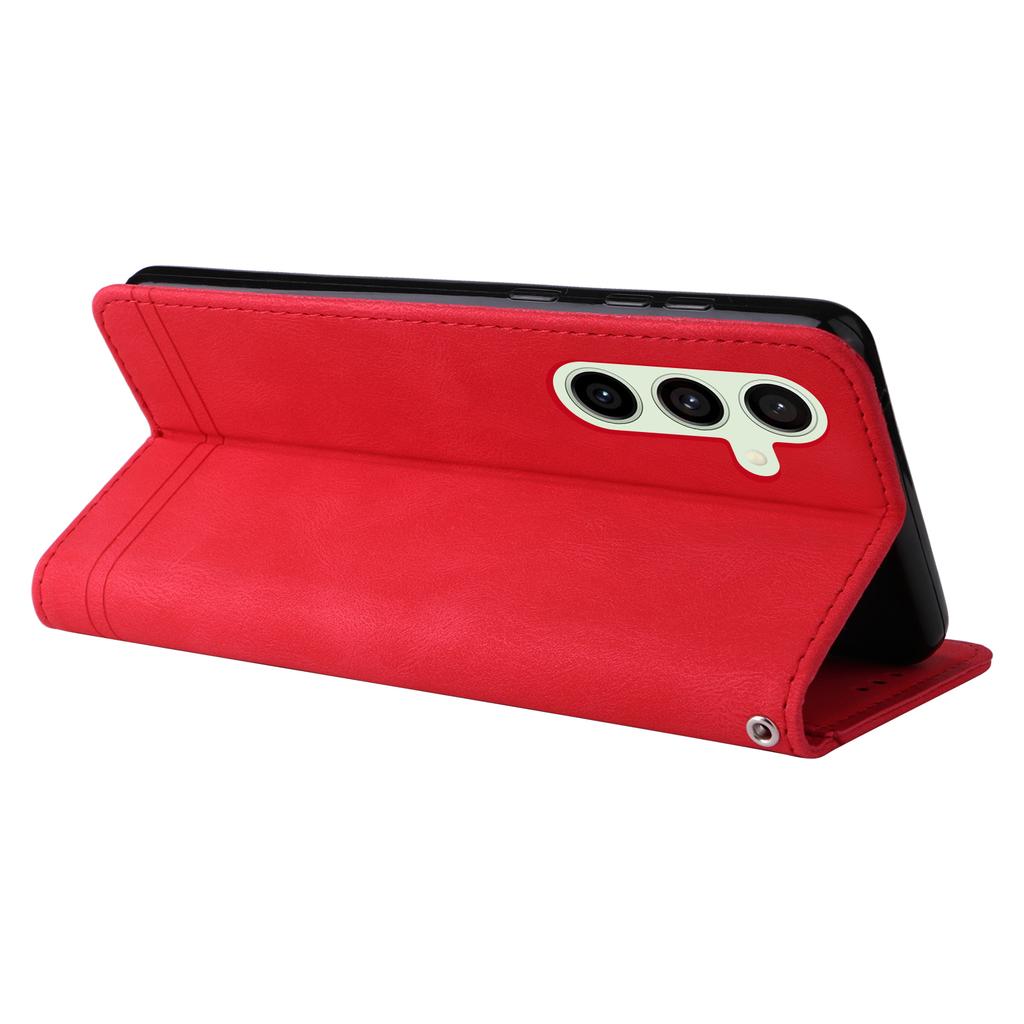 For Samsung Galaxy S24 FE Leather Wallet Cases Skin Touch Phone Cover Stand with Strap