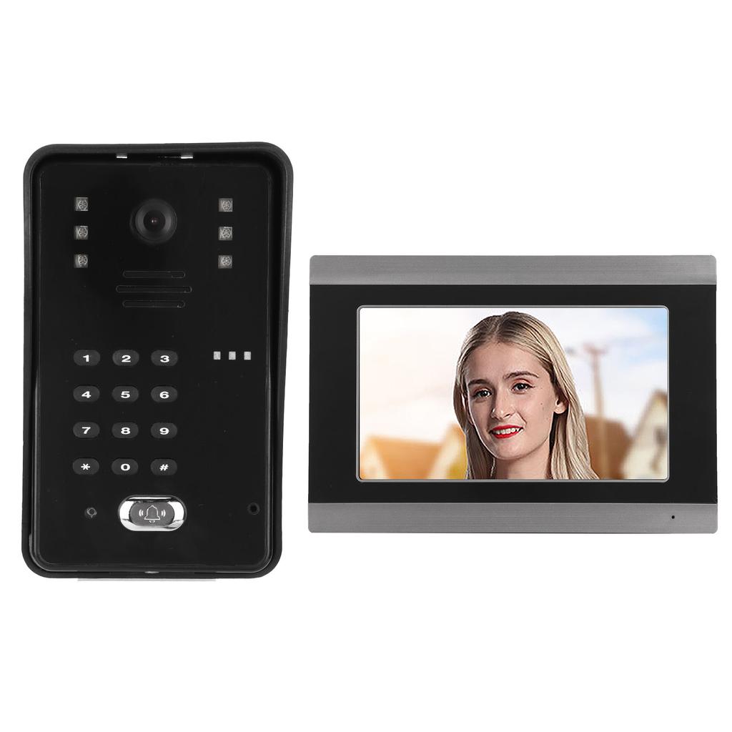 Wired Video Intercom System 7 Inch WiFi 1080P Wired Video Doorbell with IC Access Control Function