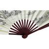 Large Folding Fan with Chinese Traditional Painting,Bamboo Fabric Hand Fans,with a Fabric Sleeve, for Performance,Decorations and Gifts,13inch