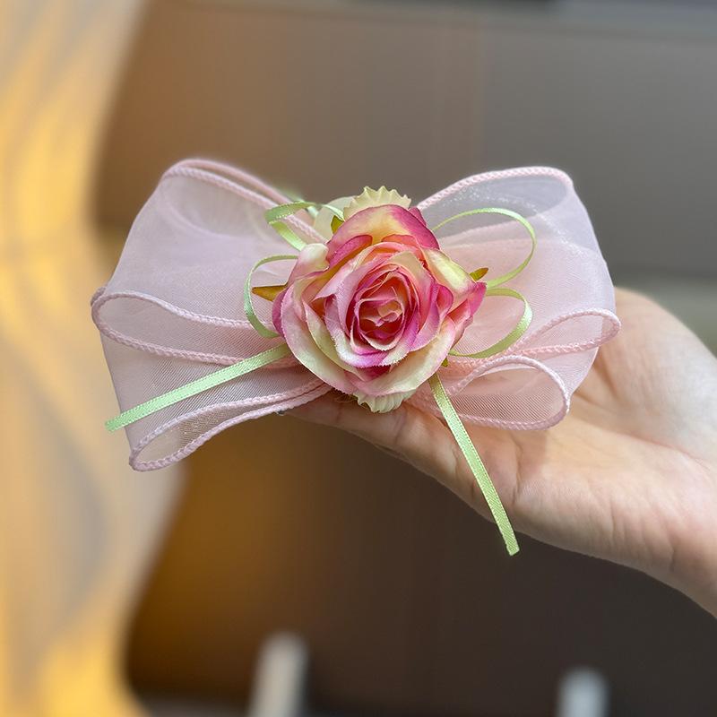 2024 New Large Flower Grab Clip Women s Hairpin Headpiece Bow Hair Back Of Head Shark Top розовый