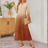 women gradient Print long-sleeved comfortable loose dress Elegant dress