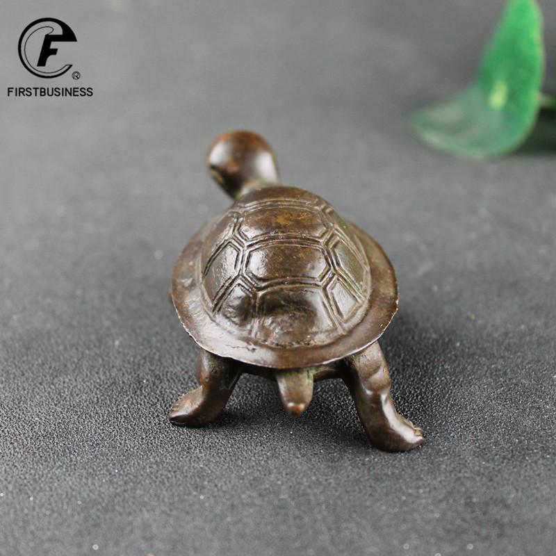 Solid Copper Turtle Statue Desktop Ornaments Vintage Brass Tortoise Figurines Toy Model Home Decorations Accessories Tea Pet