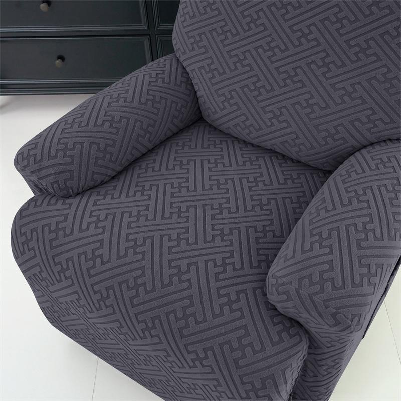 4Pcs/set Jacquard Recliner Sofa Cover Stretch Armchair Slipcovers Solid Color Non-Slip Couch Slipcovers for Home Office Decor