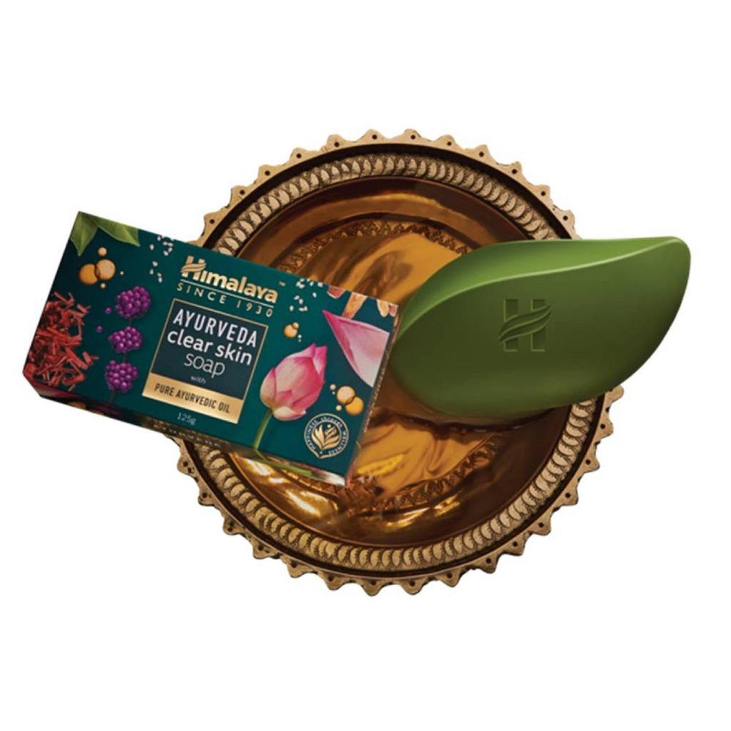 Himalaya Ayurveda Clear Skin Soap For Men And Women, 125g Each, Pack Of 6, Gentle Brightening Face And Body Bar