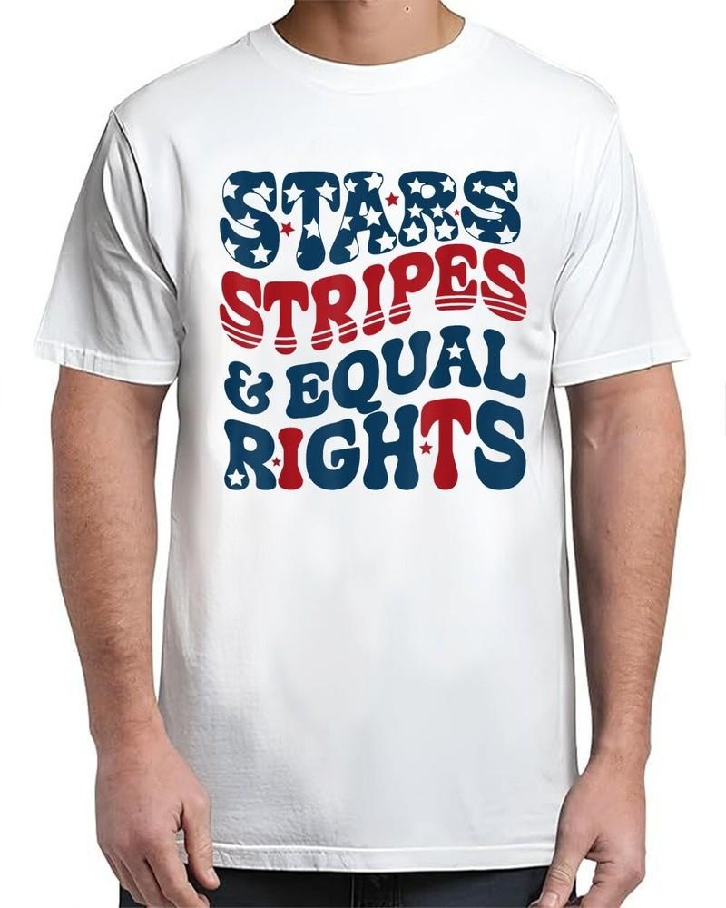 Stars Stripes And Equal Rights Vintage Adult S-4XL Unisex T-Shirt M