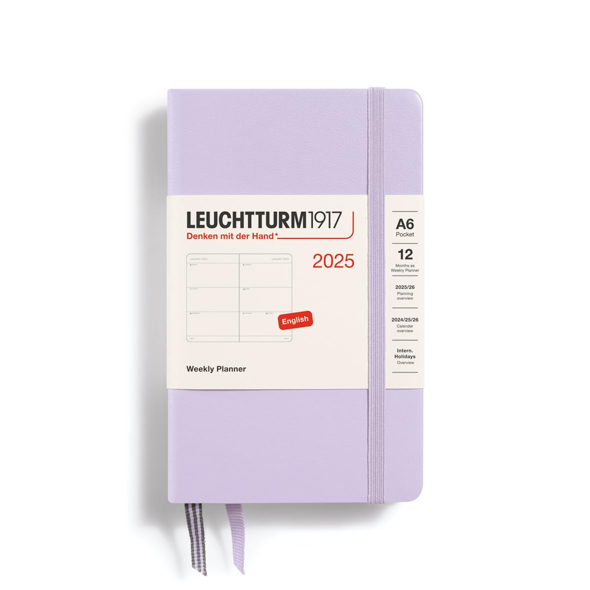 

Leuchtturm 2025 January Officially Imported Planner, Start, A6, Weekly, Horizontal, Lilac, 370777,
