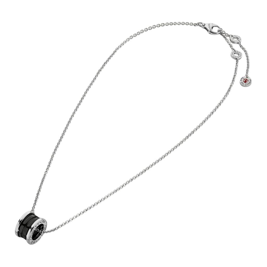 Bvlgari Save The Children Charity Collection Black Inlay 925 Silver Ceramic Necklace Unisex Necklace CL856977-349634