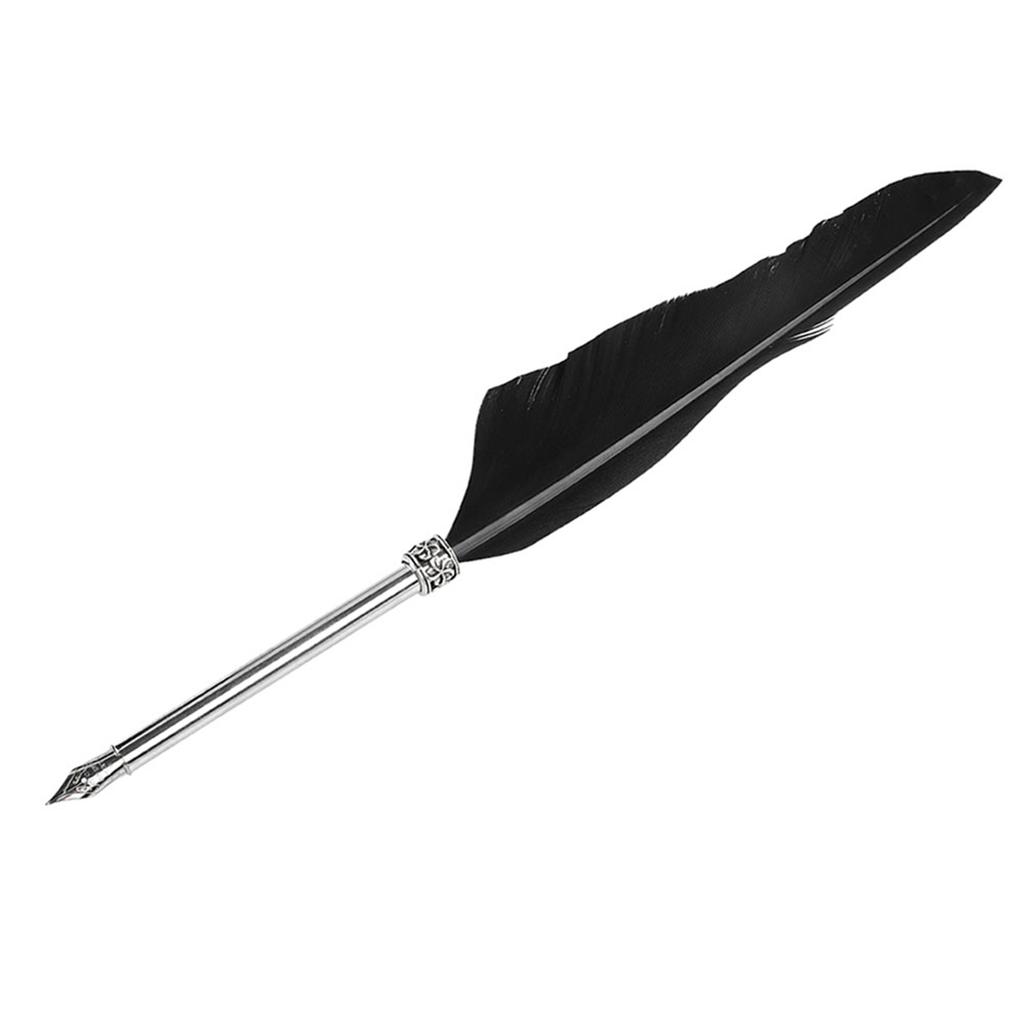Retro Leather Notebook with Fountain Pen Feather Dip Pen Ink Bottle Set Stationery Gift Box