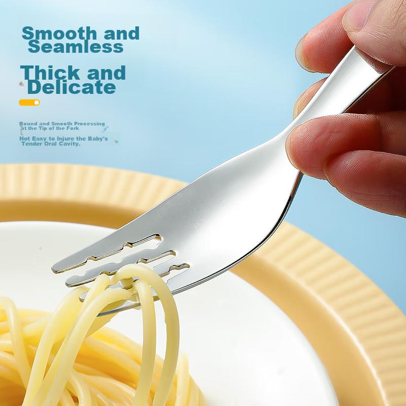 Guangyi 316L Stainless Steel Fork And Spoon Set, Cutlery for Home Use And Children's Meals, 2-Piece Set GY8555