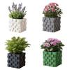 3D Printed Pixel Cube Planter, Grid Spliced Decor, Retro Geometric Ornament, Matte Breathable Structure, Compact Desktop Pot for Succulents Green