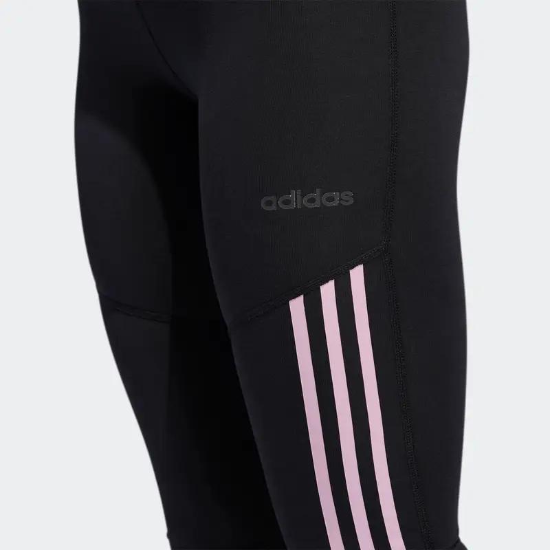 adidas Elastic Slim Fit Striped Retro Sports Casual Pants Women Bottoms Black DW9928