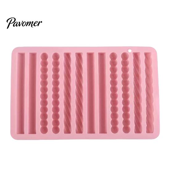 Baking Accessories for DIY Projects Silicone Twist Pretzel Mold, 12 Cavity Cake Chocolate Rod Candy Tray, High Temperature Resistant Molds Easy
