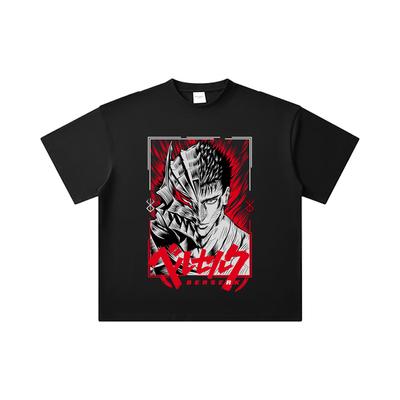 260 GSM Double Yarn 32 Count 100% Cotton Berserk V8 Print Unisex Heavy Cotton T Shirt