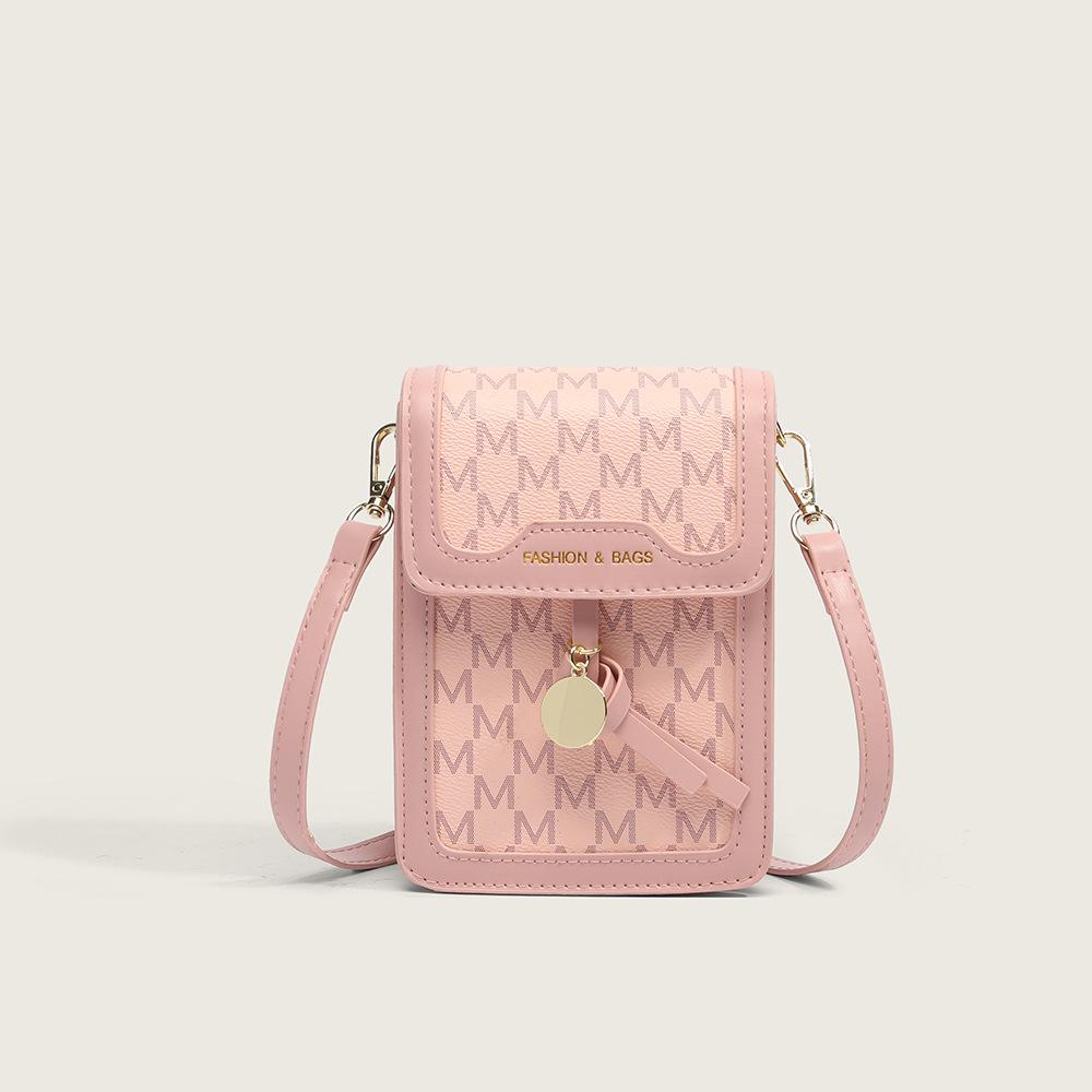 

Сумка для мобильного телефона, сумка кросс-боди для женщин, женская одноплечевая сумка, вертикальный стиль, высококлассная, мини, изысканная маленькая сумка, ключ интегрирован розовый