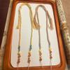 Handcrafted Retro Cotton Nanhong Amber Pendant Necklace