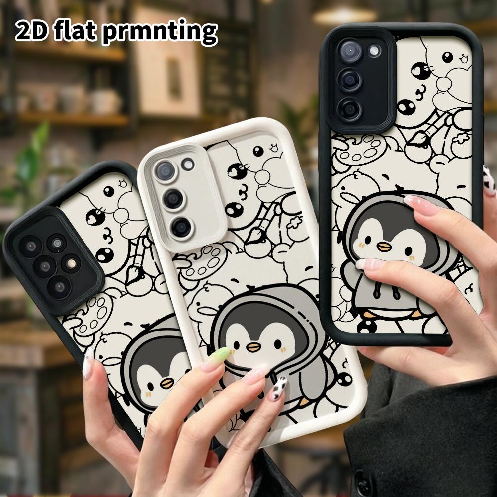 Phone Case: 2D flat, suitable for Samsung Galaxy A34 A35 M05 M06 S20 S22 S21 FE Plus 5G protective cases, hoodie little penguin, perfect holiday gift 