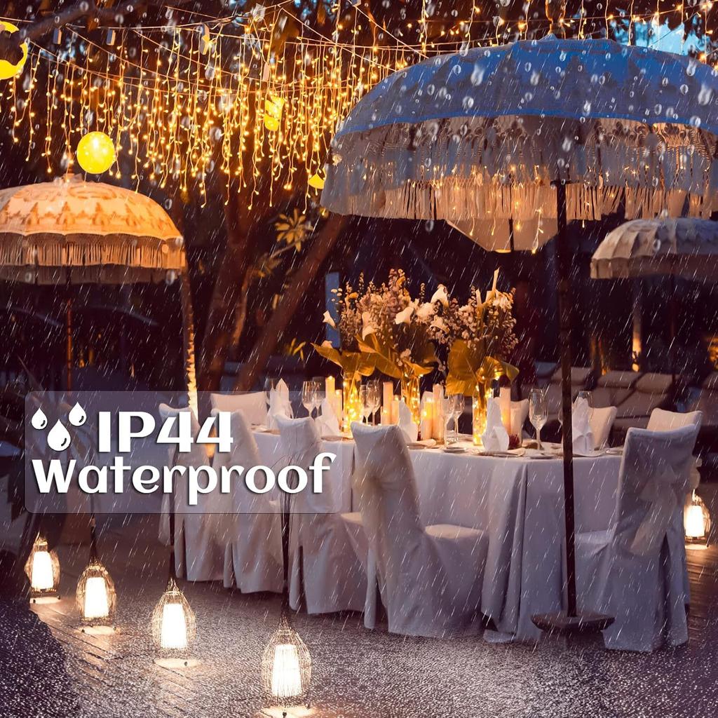 5/30/40M LED Icicle String Fairy Light Christmas Curtain Garland Lights Remote Outdoor For New Year Wedding Street Holiday Decor