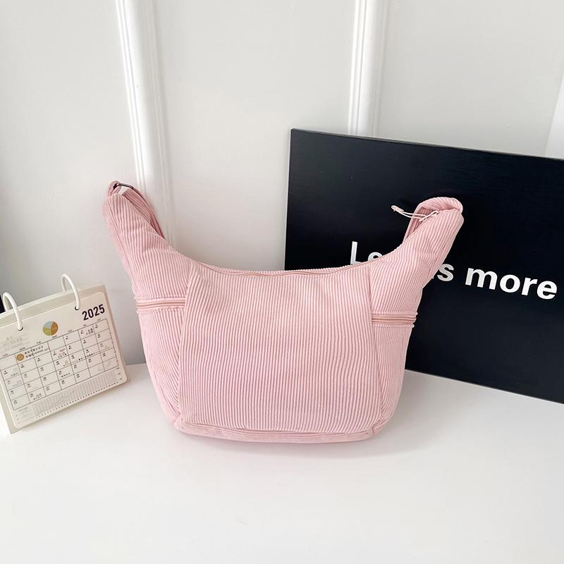 Hobo Bag Women's Large Capacity Shoulder Bag Commuter Corduroy Bag Student Class Crossbody Bag