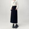 Women Split Suit Midi Skirts Summer Slim High Waist A Line Skirt Female Elegant Casual Office Lady Korean Vintage Black