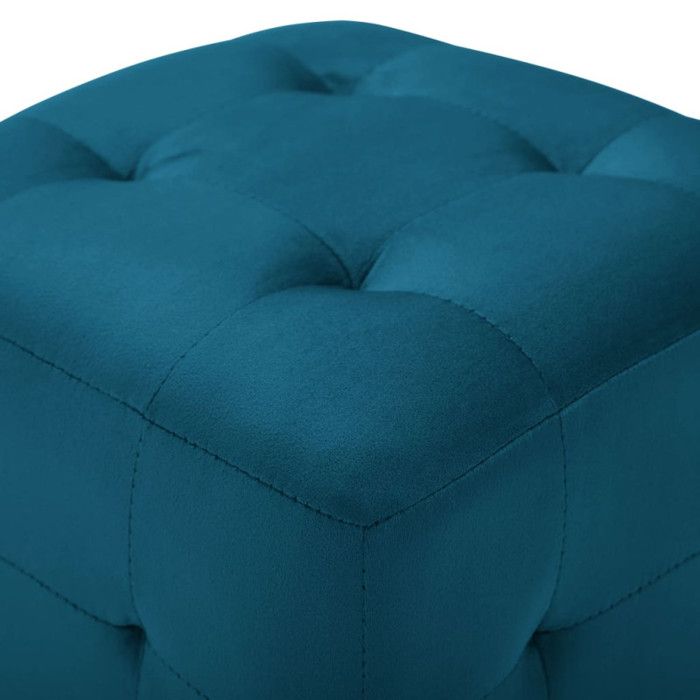 VidaXL 2 pcs Poufs Bleu 30 x 30 x 30 cm Tissu velours