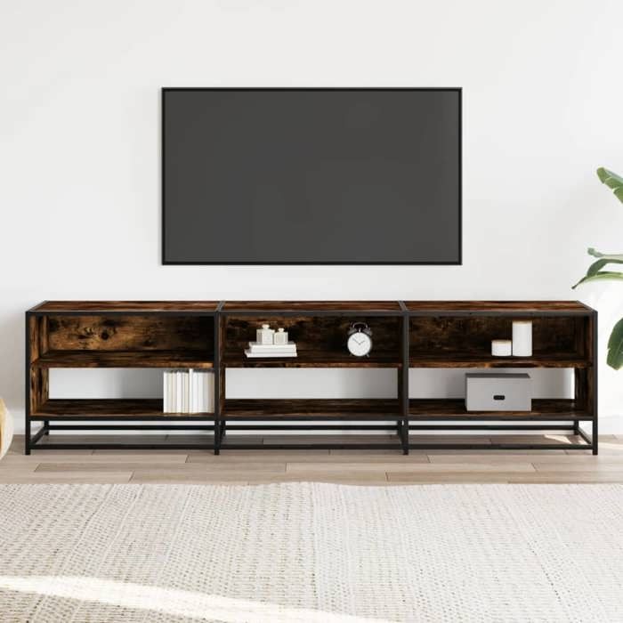 VidaXL TV Stand Smoked Oak 180x40x46 Cm Engineered Wood, TV Stand, TV Buffet, Multimedia Cabinet, TV Bench, Hi-fi Cabinet, 3300807