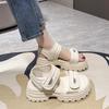 Muffin platform Velcro sandals women's summer new heightening versatile small beach shoes